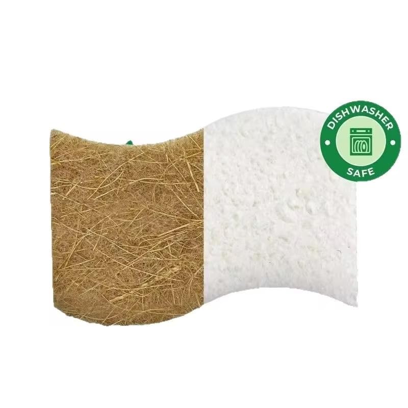 Eco-Friendly Kitchen Sponge Set - 6 Pack Natural Coconut Fiber & Cellulose Double-Sided Scrubbers