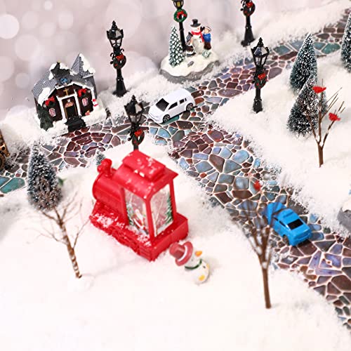 Christmas Village Street Road Mats - Classic Cobblestone Style, 2 Pack, 120x12cm