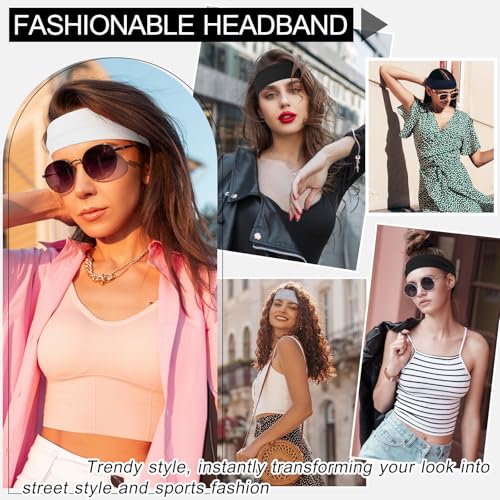 10 PCS Headbands for Women - Fashion Non Slip Cotton Headbands for Women and Men Perfect for Sports and Outdoor Activities in Summer,Including Running, Yoga, Cycling, Gym Workouts