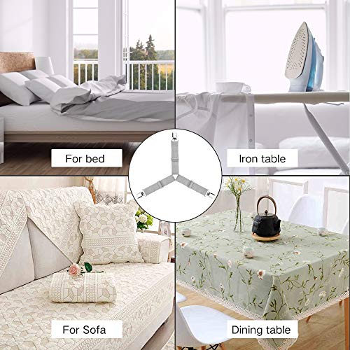 Foloda Adjustable Bed Sheet Fasteners - Triangle Elastic Gripper Straps