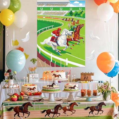 Large Pin The Tail on The Horse Game Set for Kids - 24 Stickers