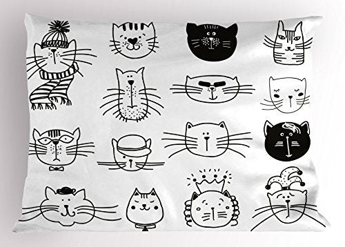 Lunarable Cat Kitten Portrait Pillow Sham, 26" x 20" Standard Pillowcase