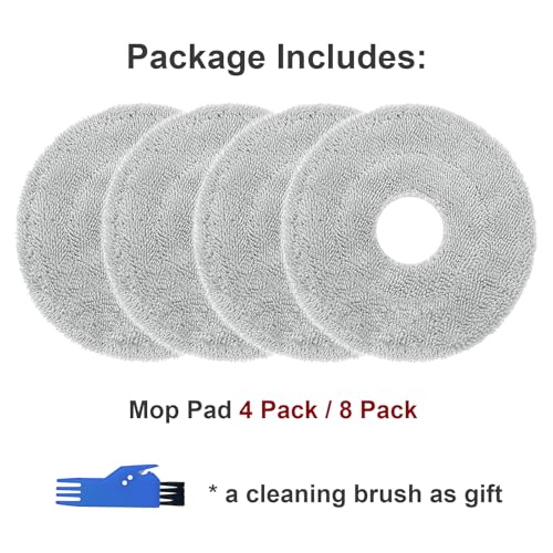 Replacement Mop Pads for Dreame & Mova Robot Vacuums, 4-Pack