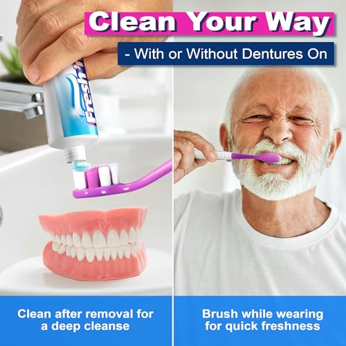 Fresh 'n Brite Denture Cleaner Paste - ADA Accepted Minty Dual Action Formula