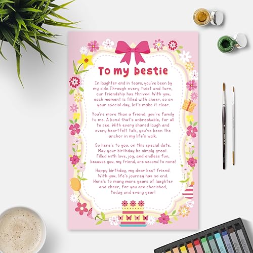 Bestie Poem Birthday Card - Heartfelt Gift for Best Friend