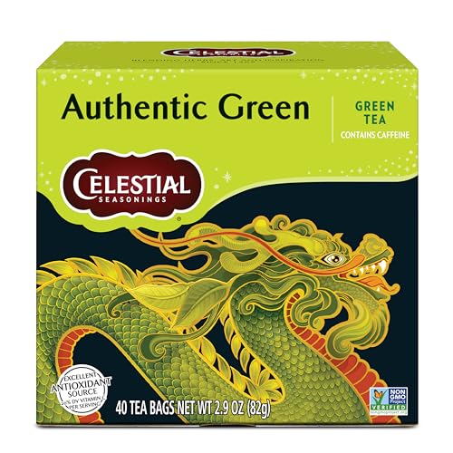Celestial Seasonings Authentic Green Tea 40 Count - Smooth & Natural