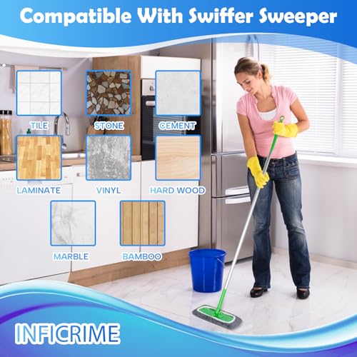 6 Pack Reusable Microfiber Mop Pads for Swiffer Sweeper