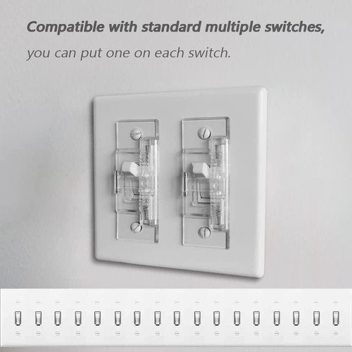 Light Switch Guard, ILIVABLE Child Proof Wall Switch Plate Protects Your Lights or Circuits from being Accidentally Turned On or Off by Children and Adults (Clear, 2 Pack)