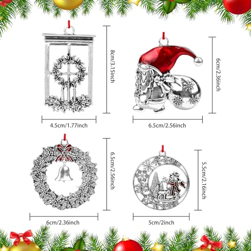 Silver Christmas Tree Ornaments - Metal Holiday Decorations