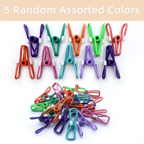 ChicRange 10-Pack Colorful Metal Chip Clips with Rubber Caps