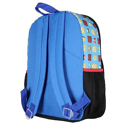 Super Mario Backpack Bowser Luigi Princess Peach Yoshi 16" Kids Bag School Travel Backpack With Quilted Front Design