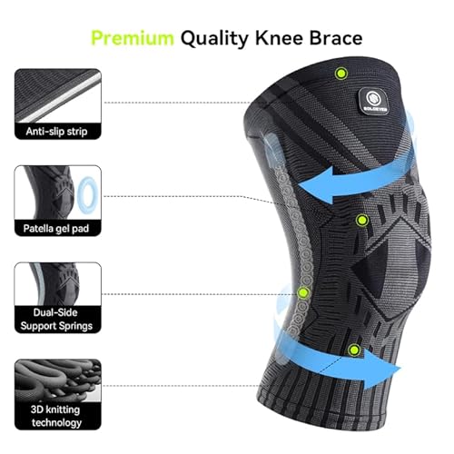2025 New Knee Brace for Men and Women, (Pain Relief & Nonslip), Medical-Grade Knee Compression Sleeve, Knee Support for Meniscus Tear, Arthritis, ACL, Workout, Running, Gym, L