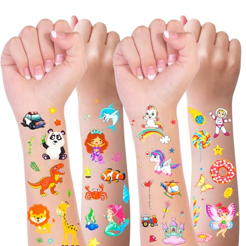 Habett Kids Temporary Tattoos - 300+ Mixed Styles Party Favors