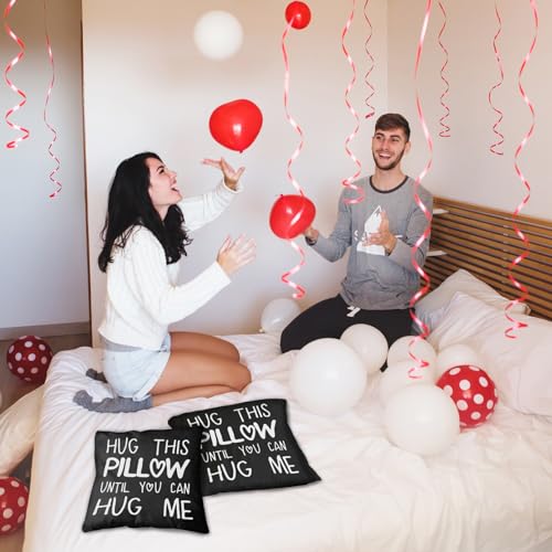 Hug This Pillow Until You Can Hug Me Throw Pillow Cover, 18x18 Black