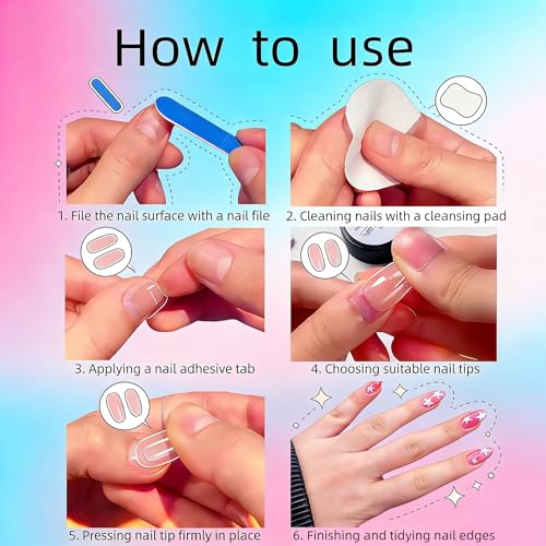 Independence Day Press on Nails Short Almond French Tip Fake Nails