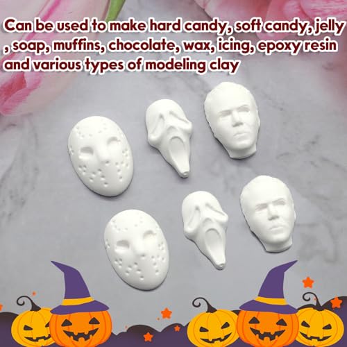 Halloween Silicone Chocolate Molds - 6 Cavities Scary Character Heads