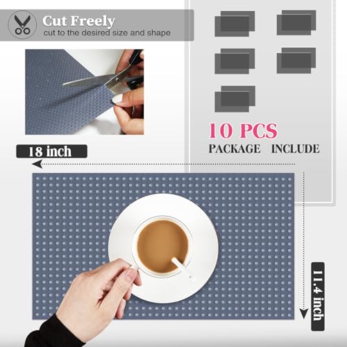 Daixers 10-Piece Washable Refrigerator Shelf Liners - Grey EVA Mats