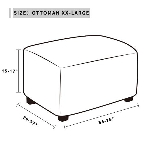 Easy-Going 100% Dual Waterproof Stretch Ottoman Cover Rectangle Folding Storage Stool Furniture Protector Soft Slipcover for Living Room with Elastic Bottom (XX Large, Light Gray)