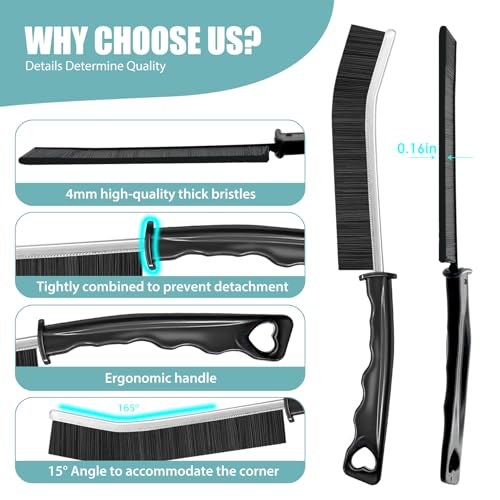 6-Pack Curved Crevice Cleaning Brushes for Hard-to-Reach Areas