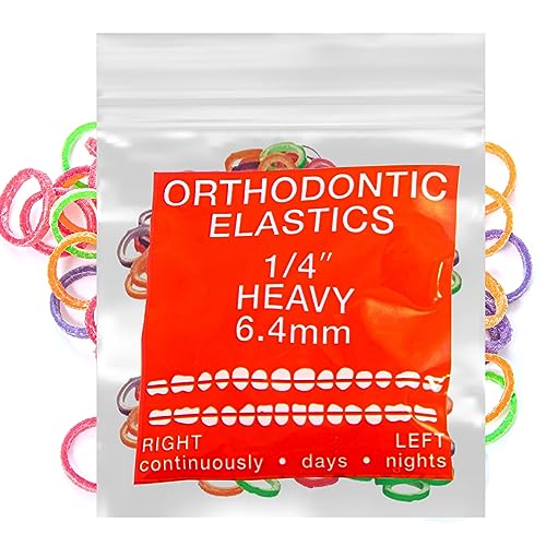 LA MIERE Orthodontic Elastics Heavy 1/4 Inch Neon Rubber Bands 100 Count