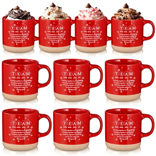 Team Appreciation Gift Mug - 13 oz Red & Milk Tea Color Ceramic Mug with Motivational Quote - Variation of THIS listing