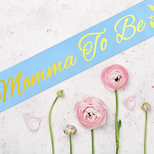 Momma To Be & Daddy To Be Baby Shower Sash Bundle Boy Blue