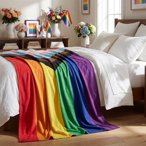 Ultra Soft LGBT Flannel Throw Blanket 40x50 for All Seasons