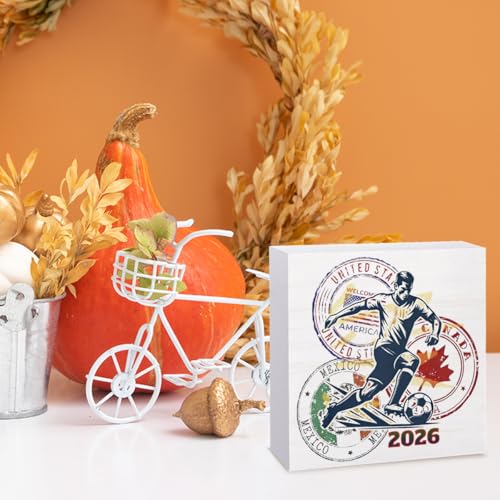 2026 Soccer Cup Wood Desk Decor - Perfect Gift for Fans & Coaches