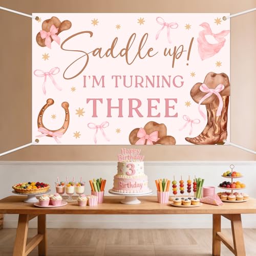 Western Cowgirl Birthday Backdrop - Rodeo Theme Party Decor