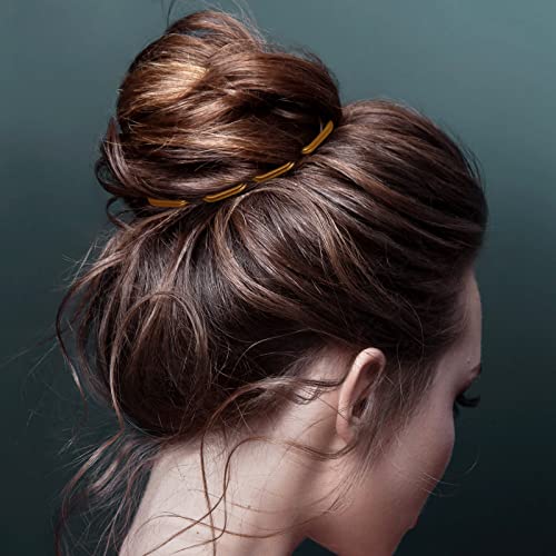 MTLEE 24 Pcs U Shaped Hair Pins Metal Updo Hair Forks for Buns
