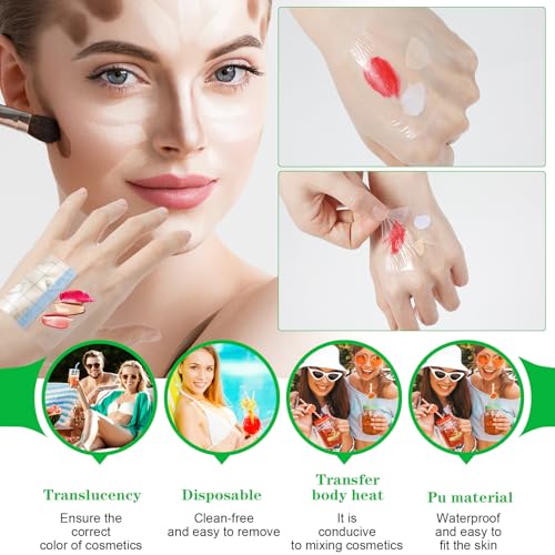 Qianyu Disposable Makeup Hand Palette 50 Pcs Transparent Waterproof Mixing Tray