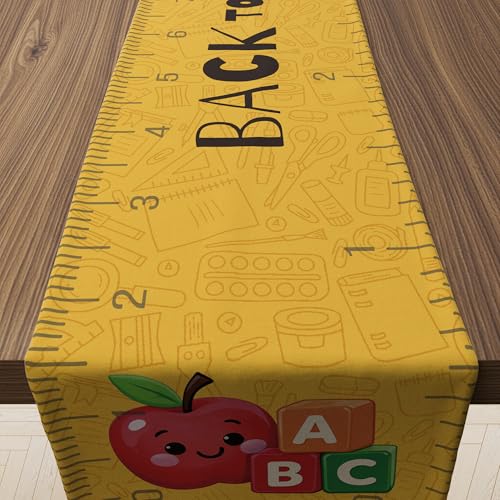 Back to School Table Runner, 13.8 x 73 Inch Polyester Classroom Decor