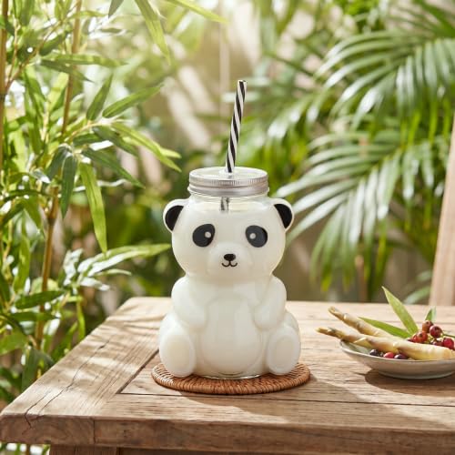 Kids Panda Drink Bottles with Straw - Christmas 20 Pack