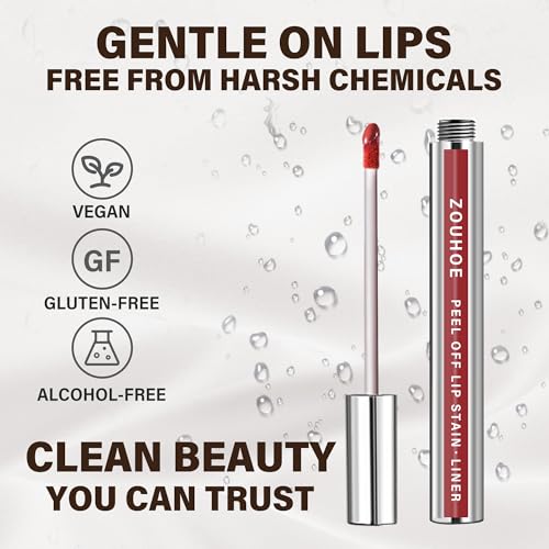 ZOUHOE Peel Off Lip Stain Set - 3 Colors Long Lasting Lip Tint