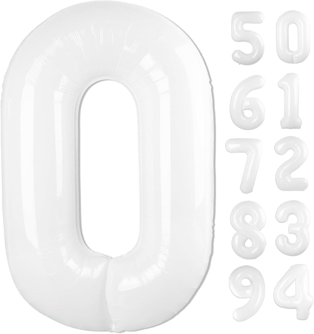 Translucent 40-Inch White Number Balloon | Perfect for Birthday Decorations & Celebrations