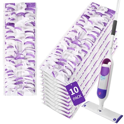 10-Pack Disposable Mop Pads for Swiffer Power Mop - White Violet