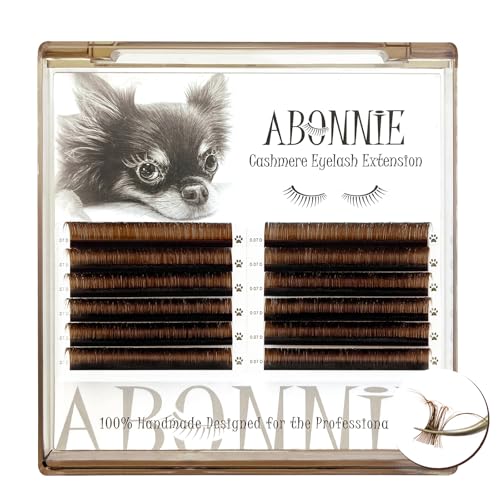 ABONNIE Brown Lash Extensions 0.07 C Curl 14mm Cashmere Individual Lashes