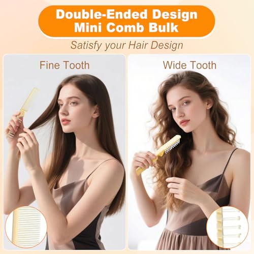 Etenpo 10-Piece Folding Travel Hair Brush and Comb Set, Dual-Head