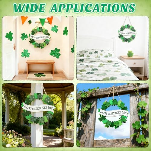 St. Patrick's Day Wooden Door Sign - 11" Shamrock Wreath
