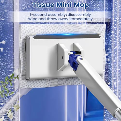 New Mini Disposable Dust Mop with 10 Reusable Cloths No-Touch Dirty