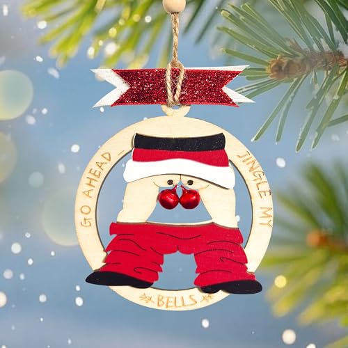 Funny Christmas Ornaments 2025 - Wooden Santa Tree Decorations
