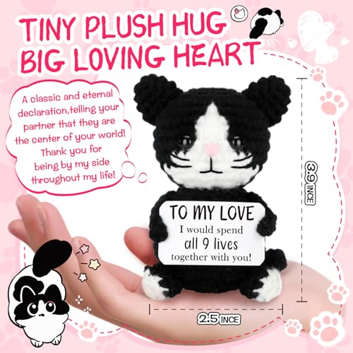 Handmade Crochet Black Cat Gift for Couples | My Love Reminder