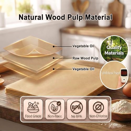 100 Precut Unbleached Parchment Paper Sheets - 9x13 Inches