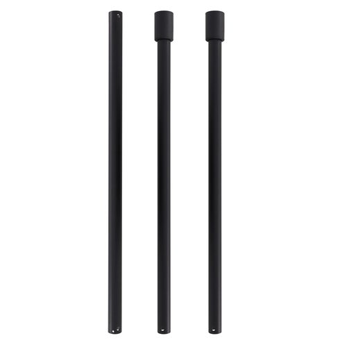 Fanbliss 23.6 Inch Matte Black Downrod for Ceiling Fan - Non-Threaded Universal Extension with Ball Head, Assemblable suspension rods,Single Unit