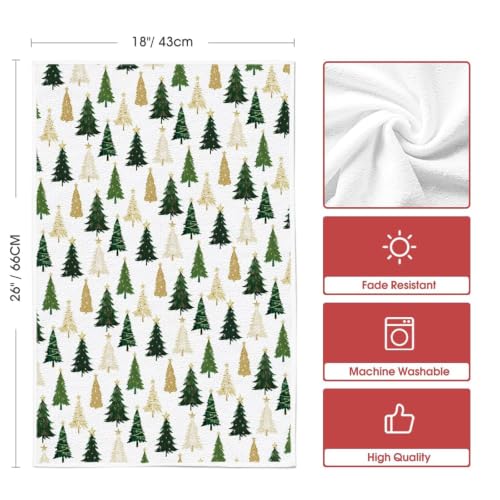 Christmas Kitchen Towels 4 Pack - Microfiber Dishcloths for Holiday Decor