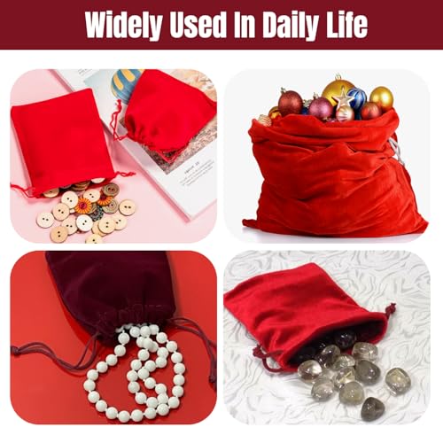 12pcs Velvet Drawstring Bags - 4x4.7 Inch Jewelry Gift Pouches