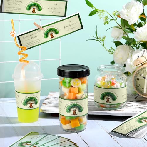 Dunzoom 100 Pcs Family Reunion Water Bottle Labels Stickers Classic Style