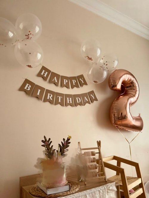 40 Inch Rose Gold Birthday Balloons - 28 Number Balloons for Celebrations & Photo Props
