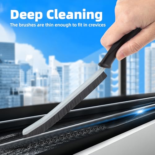 Black 3-Pack Hard Bristle Crevice Cleaning Brushes for Grout & Tight Spaces