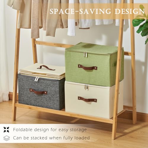 VinneGenzz Small Gray Zipper Lid Decorative Storage Bin - Set of 1